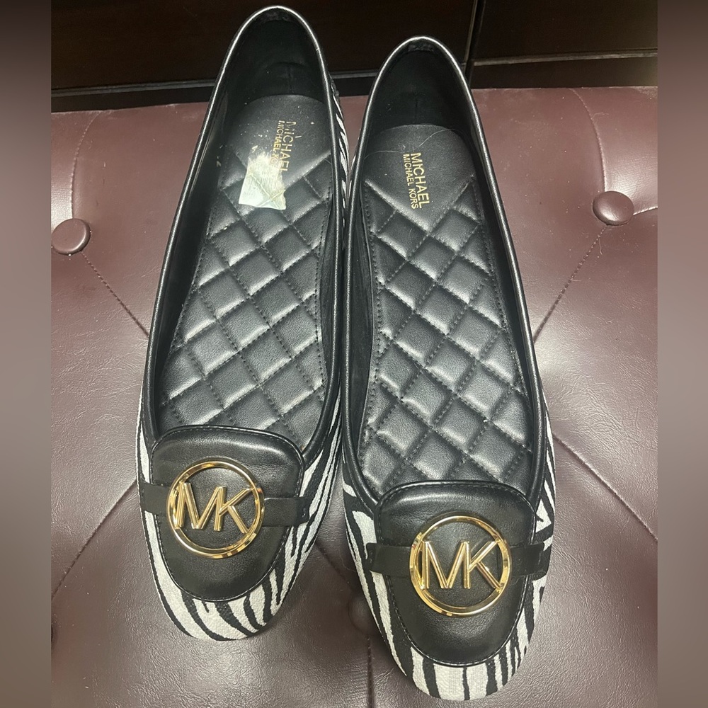 Michael Kors zebra print ballerina flats